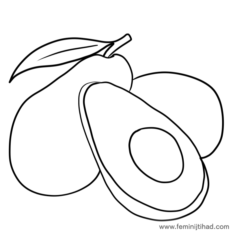 Easy Avocado Coloring Pages For Toddler