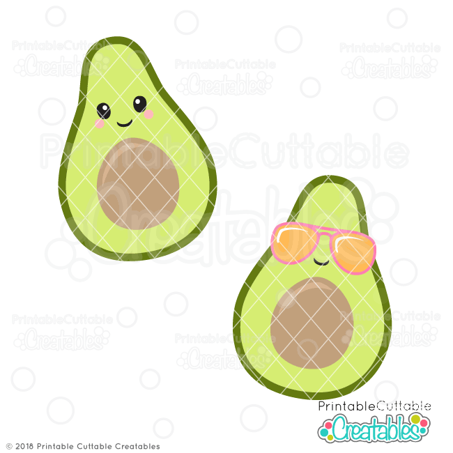 Cute Avocado SVG File for Silhouette, for Cricut die cutting