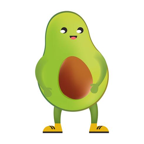 Cute avocado character.