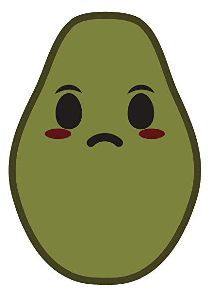 Avocado clipart sad.