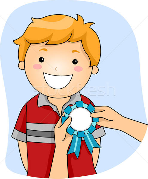Child with award.