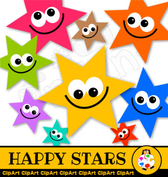 Happy Star Clip Art Award Set
