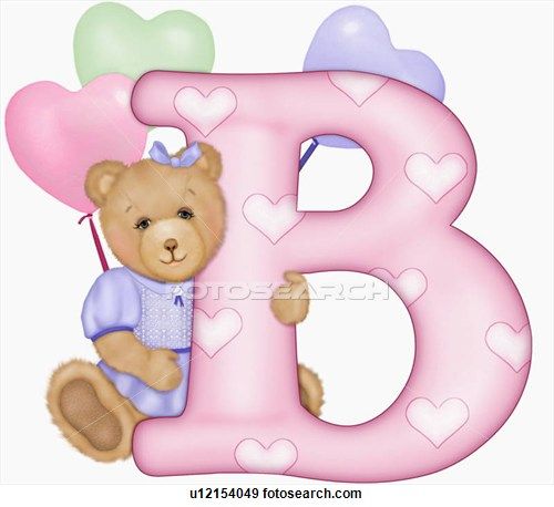 The capital letter B with teddy bear