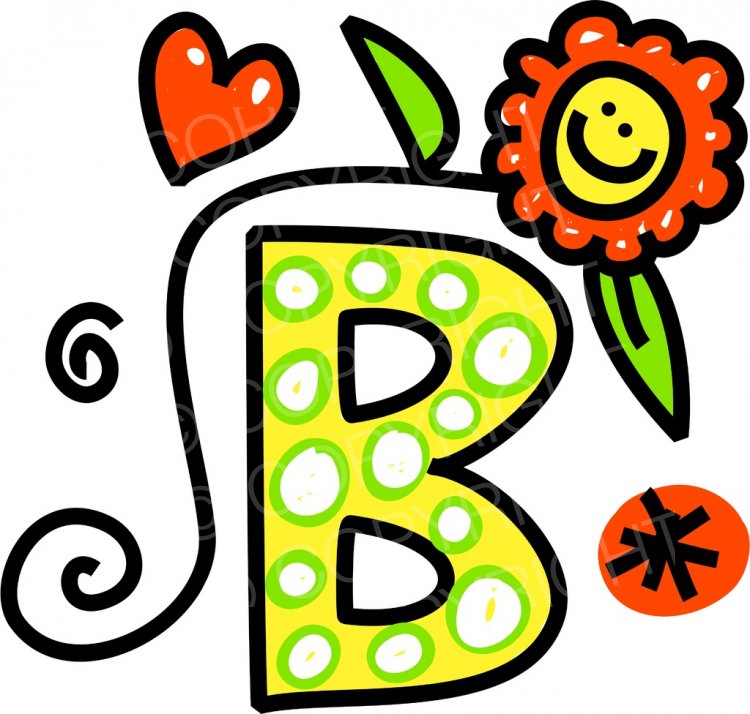 Whimsical Cartoon Alphabet Letter B