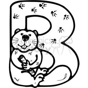 Letter B Beaver clipart