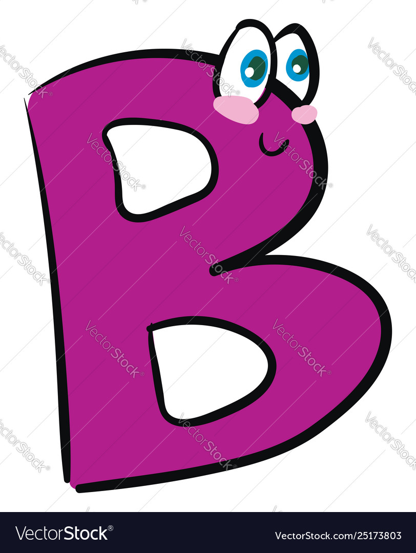 Happy letter b alphabet emoji or color