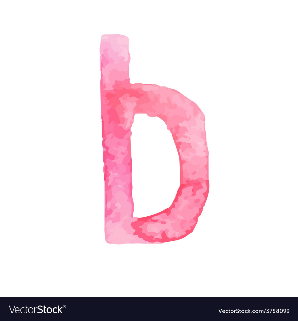 Letter B Colorful watercolor aquarelle font type
