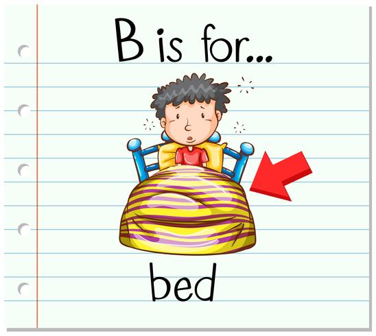 Flashcard letter B is for bed