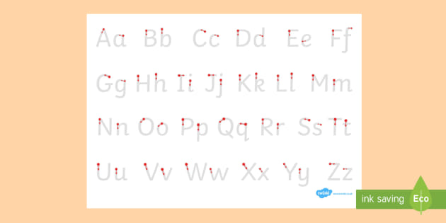 Letter formation alphabet.