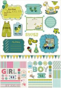 Free baby themed scrapbook printables