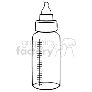 A black and white baby bottle clipart