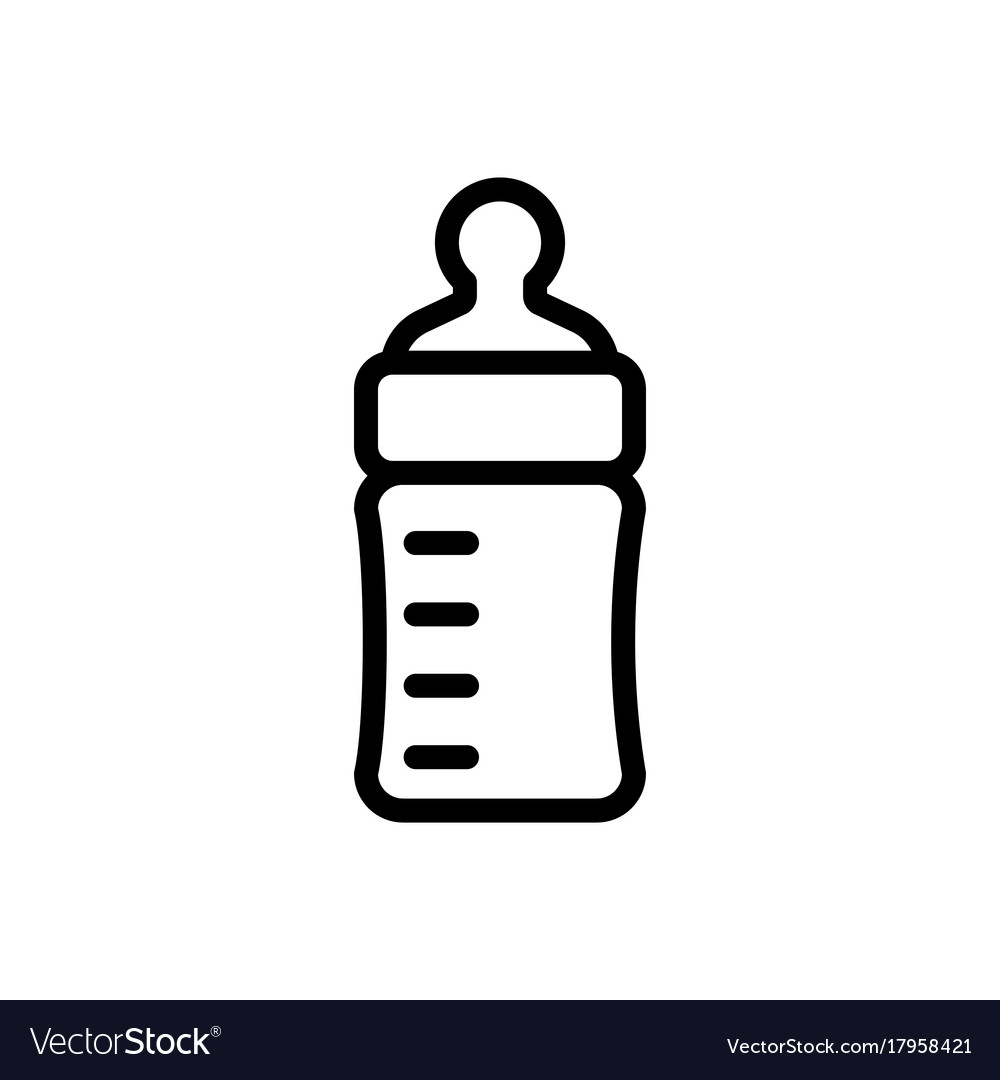 Baby feeding bottle thin line icon outline symbol