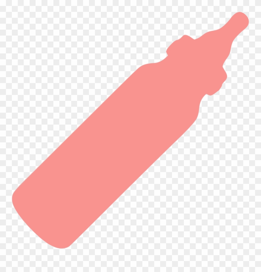 Pink Baby Bottle Silhouette Vector Clipart Image