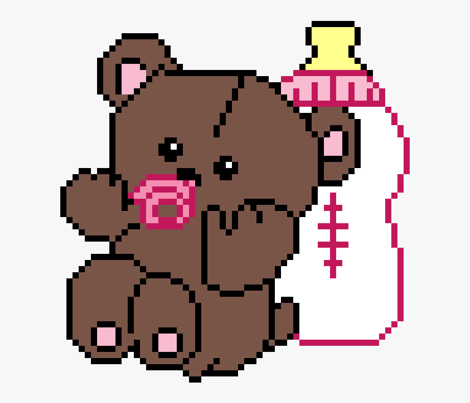Teddy Bear With Pacifier And Baby Bottle