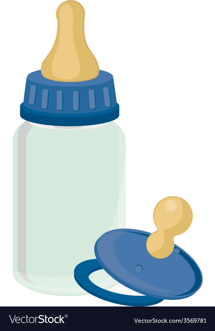 Blue baby bottle.