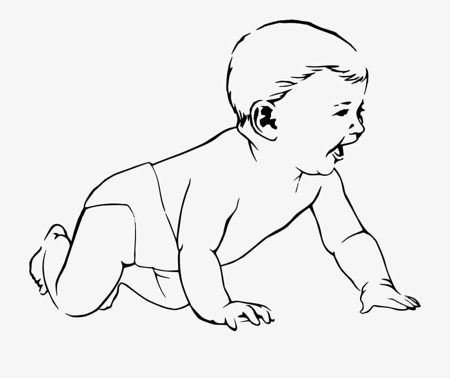 Outline clipart baby.
