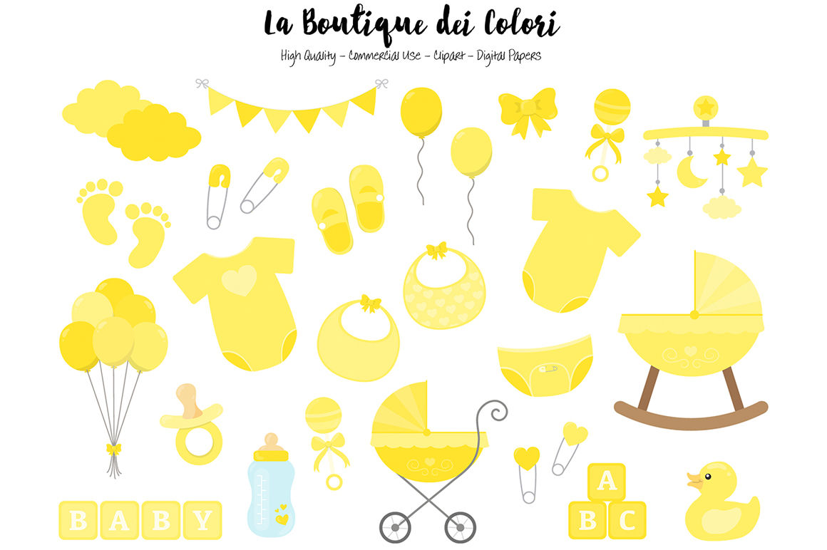 Yellow New Born Baby Clipart By La Boutique Dei Colori