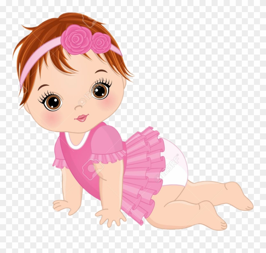 Cute Baby Girl Vector Clipart