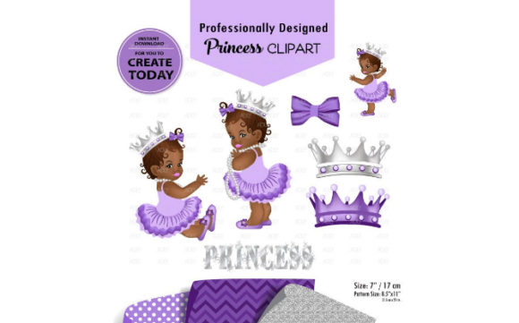 African American Babygirl Clipart Purple