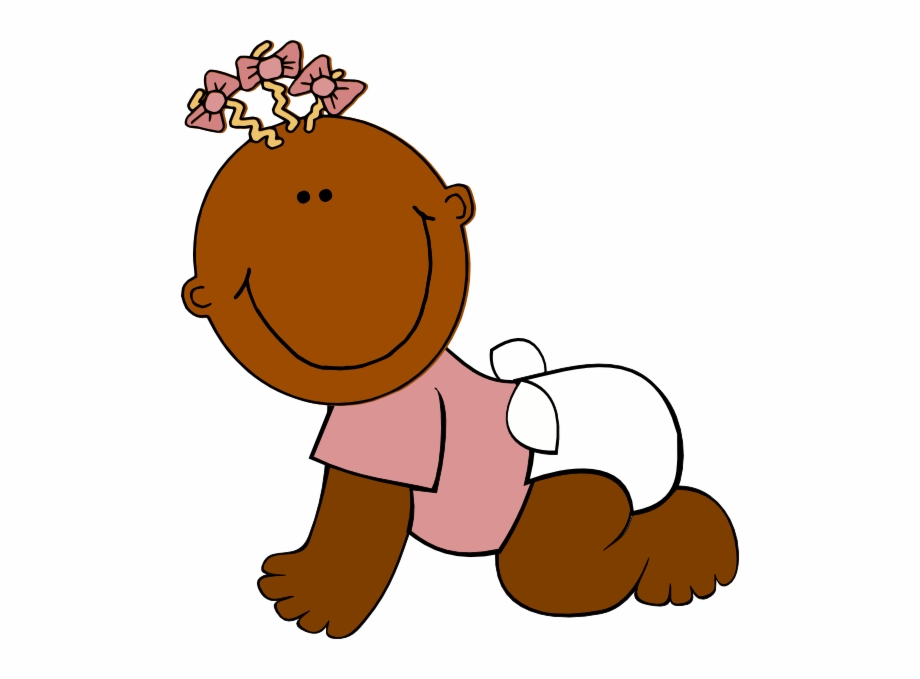 African American Baby Girl Clipart