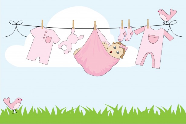 Baby Girl Clothes Line Free Stock Photo