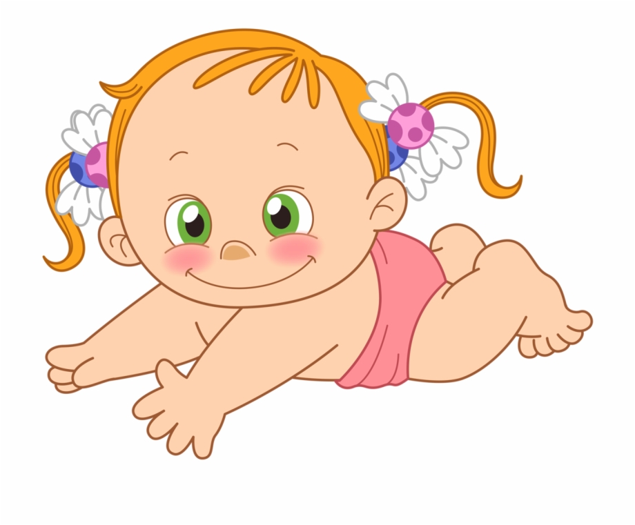 baby girl clipart crawling