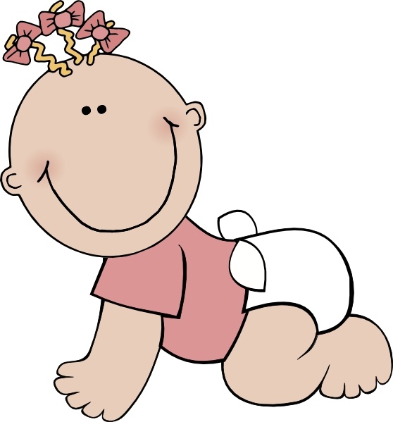 Baby Girl Crawling clip art Free vector in Open office