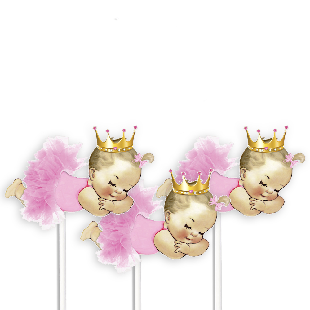 Sleeping Princess Baby Girl Centerpieces Pink Tutu Gold Crown