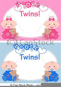 Twin Baby Girls Clipart