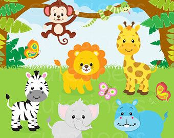 Safari Baby Animals Clipart