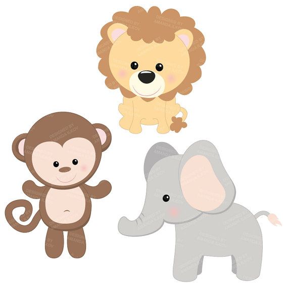 Professional Baby Jungle Animals Clipart