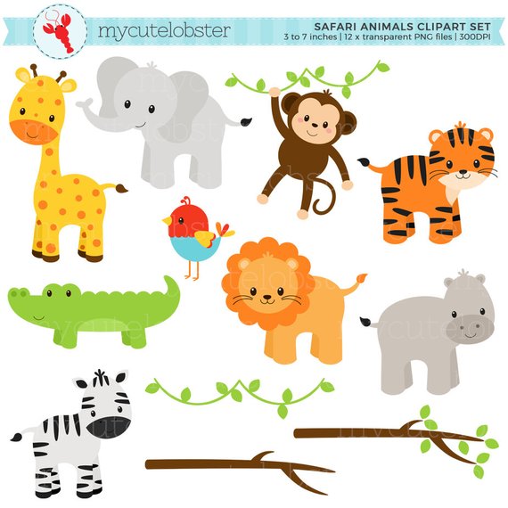 Safari Animals Clipart Set