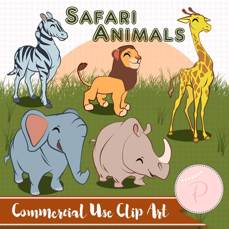 Safari Animals Clipart, Africa Clipart, Jungle Animals
