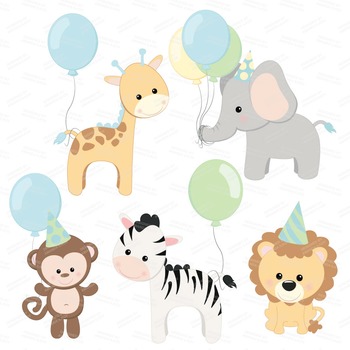 Birthday Baby Party Animals Clipart