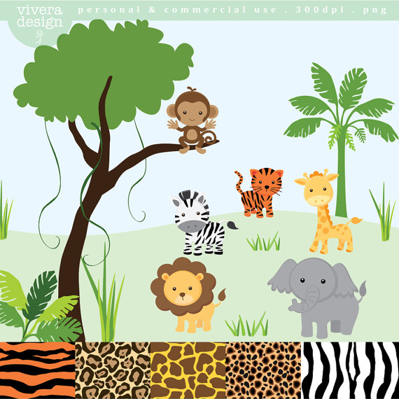 Jungle Safari Animal Clip Art