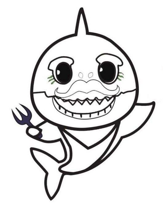 Baby shark coloring and drawing page