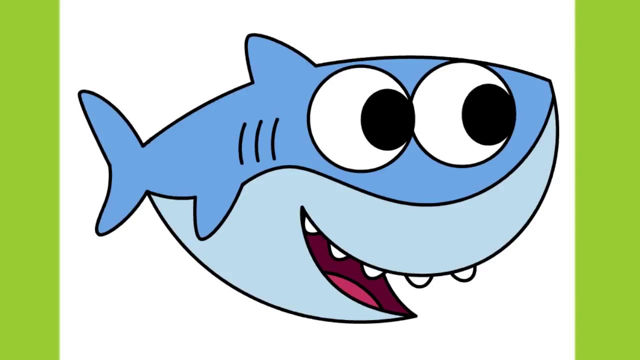 How to draw a Baby Shark Cute and Easy