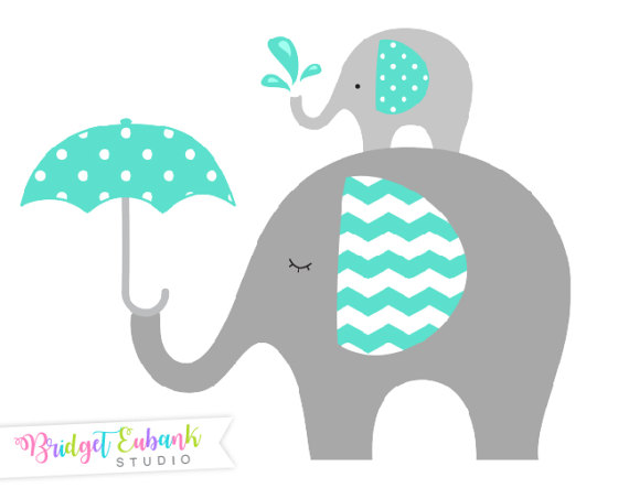 Baby Shower Elephant Clipart