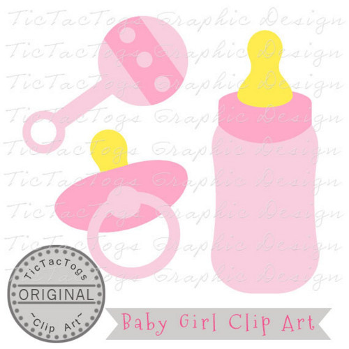 Baby Shower Clipart, Baby Clipart, Baby Girl Clip Art, Personal and CU