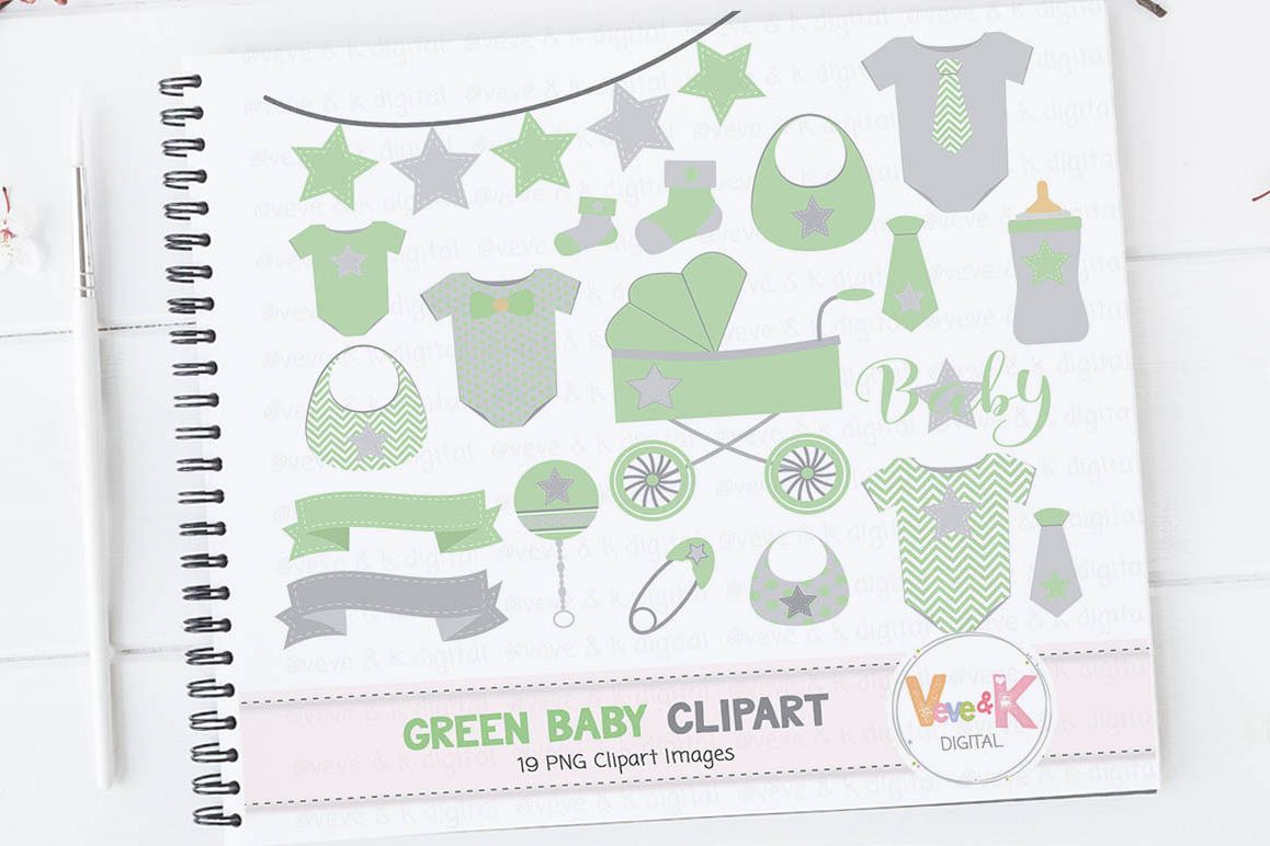 Green baby clipart.