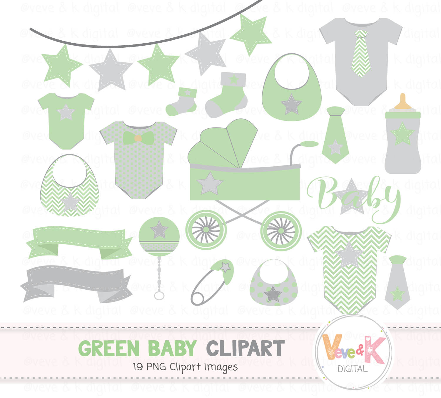 Green Baby Clipart, Gender Neutral Baby Clipart, Baby Shower Clipart, Baby  Graphics, Green and Gray Baby, Baby Shower Clipart, Baby Pack