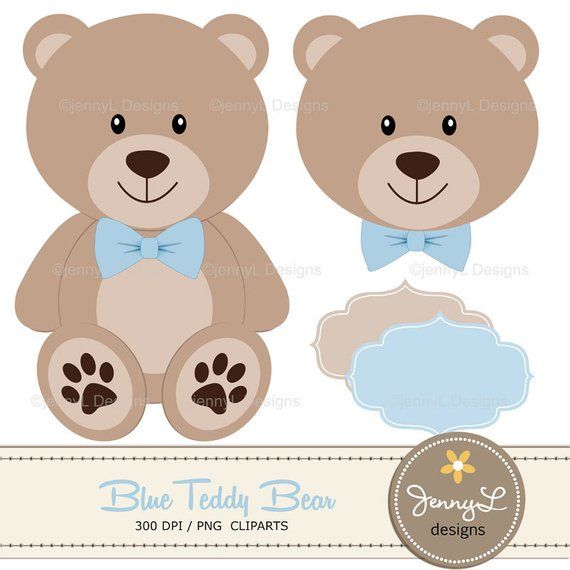 Blue Teddy Bear Digital papers, Teddy Bear clipart, Baby
