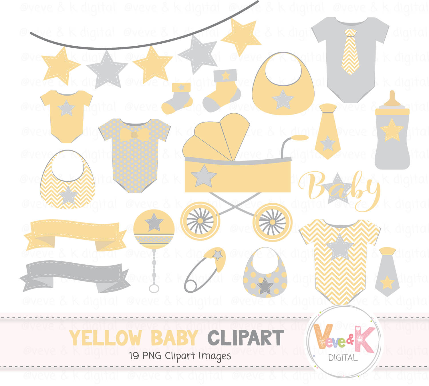 Yellow Baby Clipart, Gender Neutral Baby Clipart, Baby Shower Clipart, Baby  Graphics, Yellow and Gray Baby, Baby Shower Clipart, Baby Pack