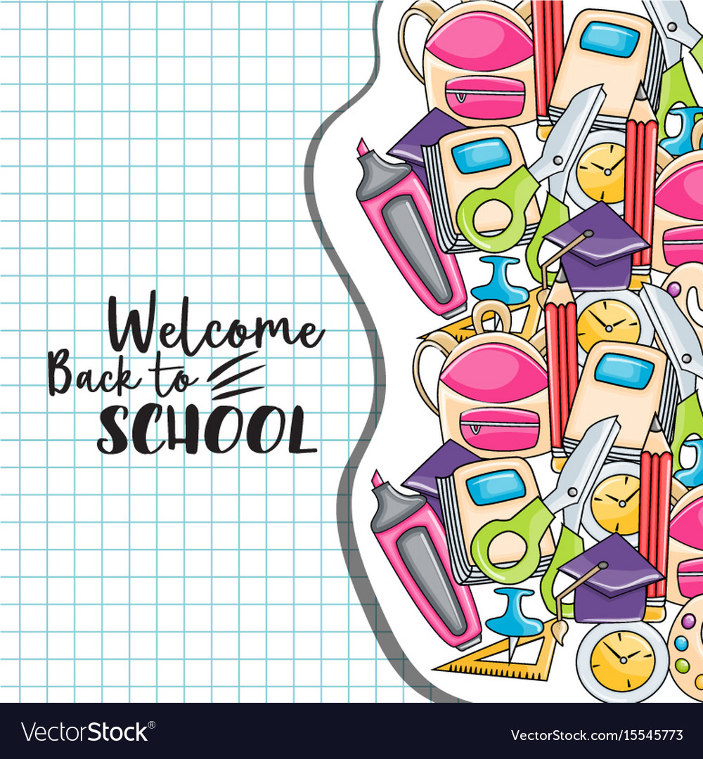 Welcome back to school doodle clip art