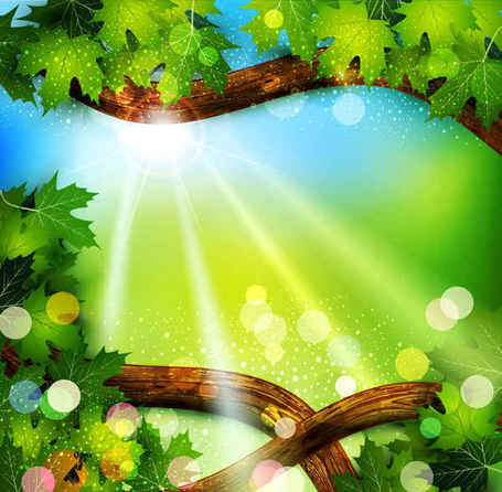 Free Fresh green leaves on natural backgrounds Clipart and