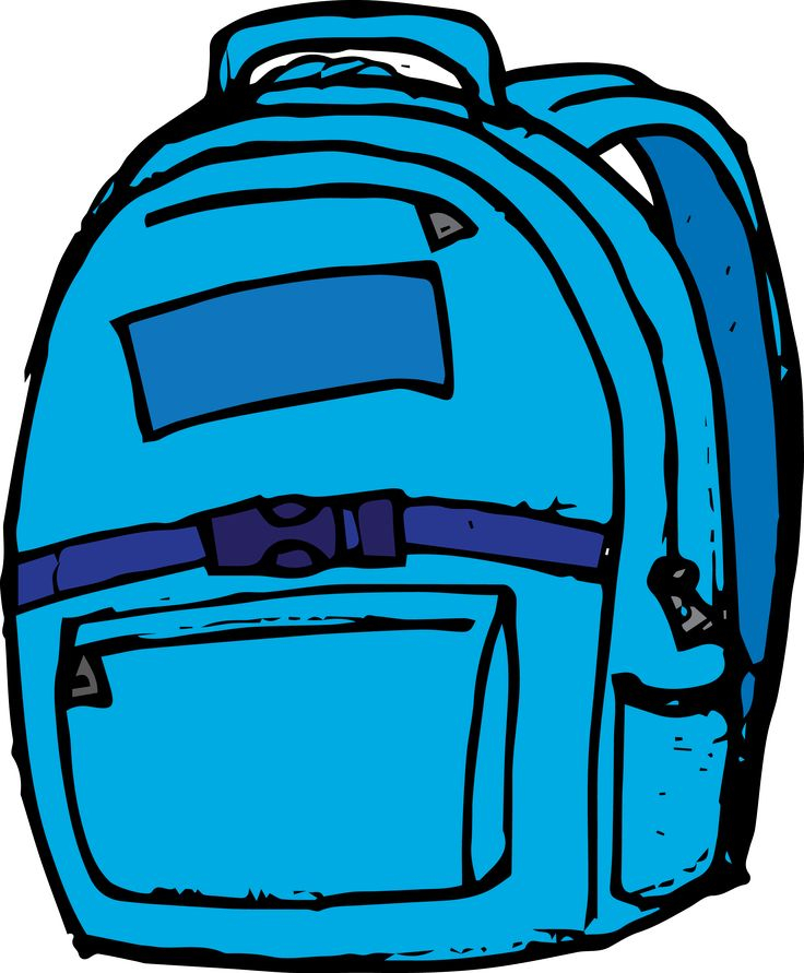 Blue backpack clipart.