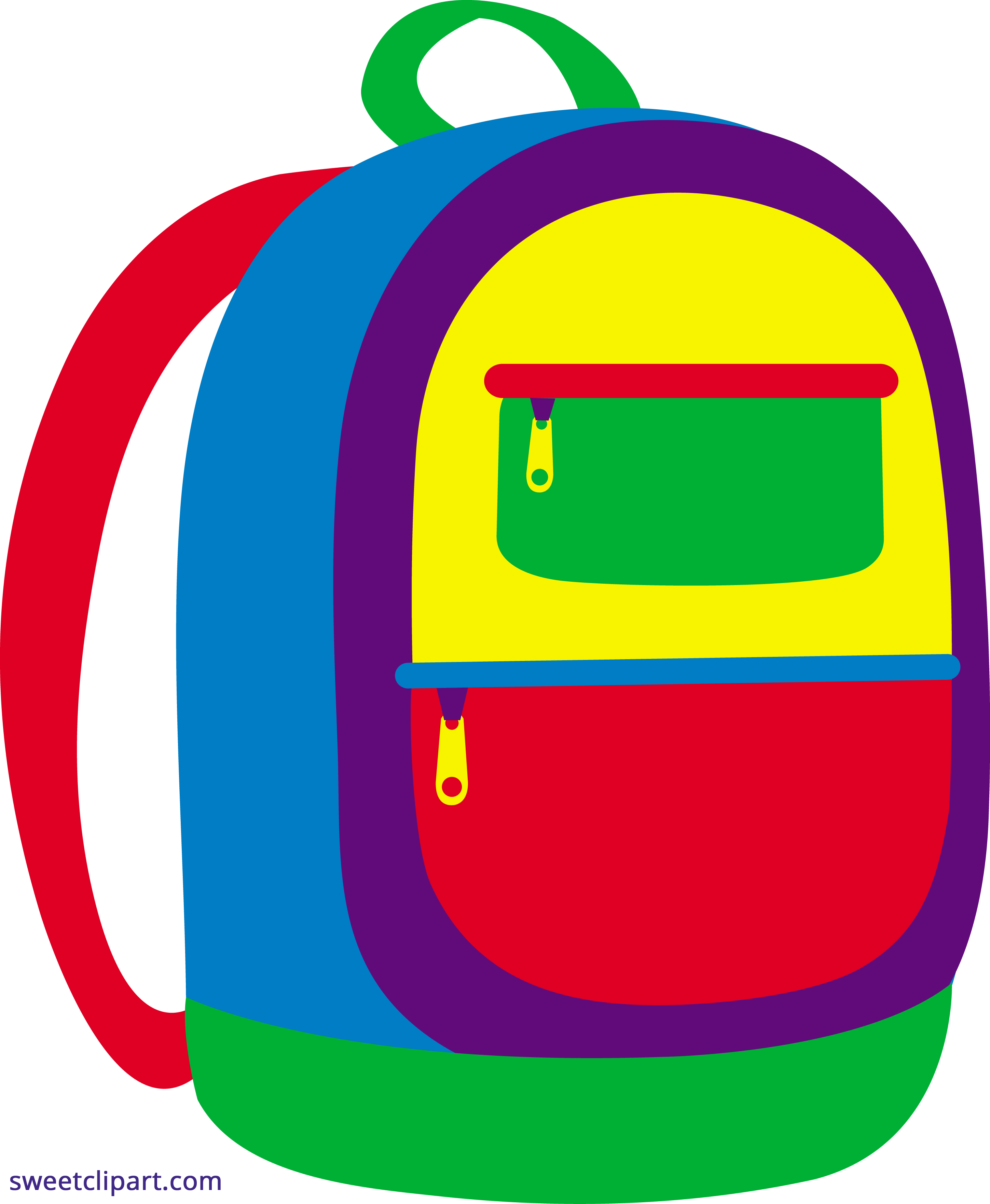 Colorful backpack clipart.