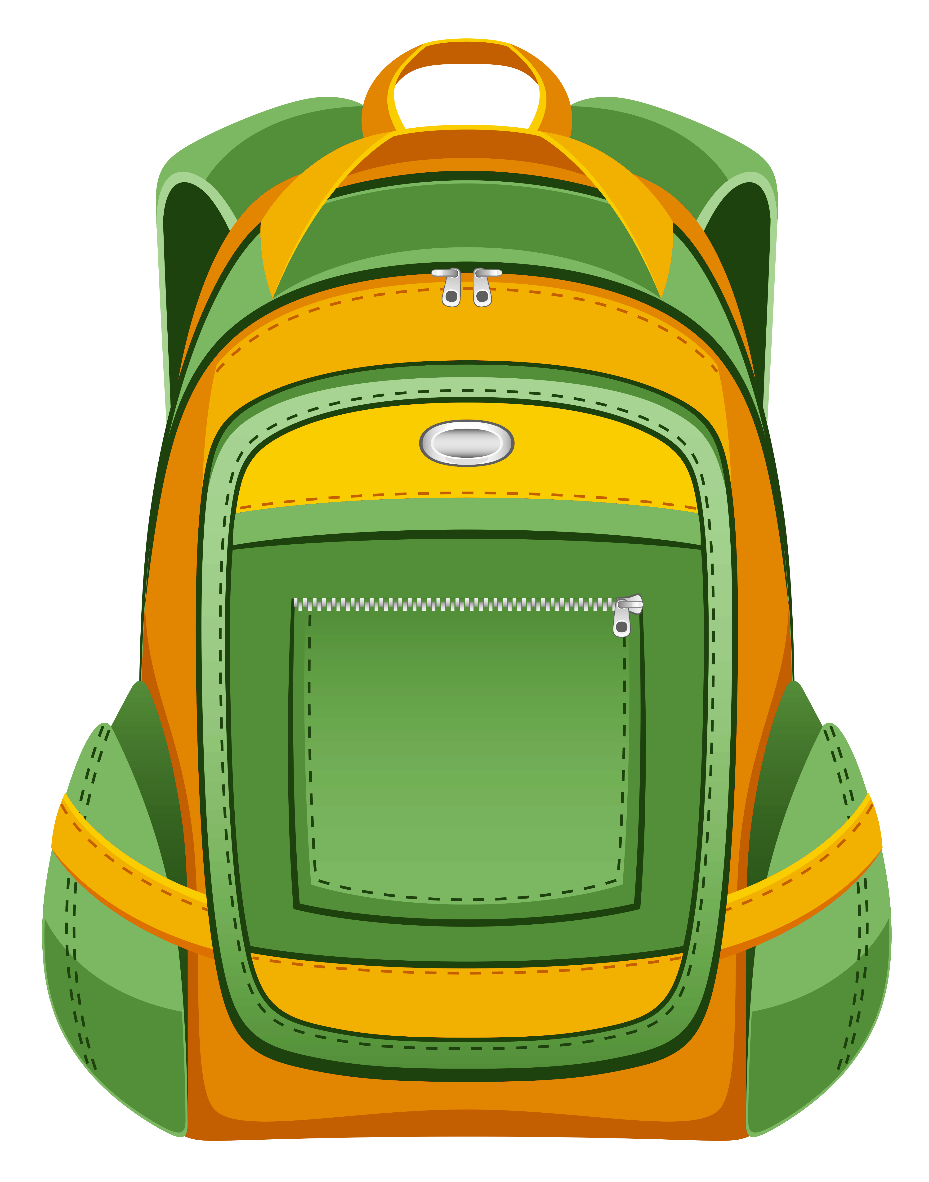 Green and Yellow Backpack PNG Vector Clipart