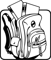 Backpack clipart open.