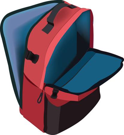 Open backpack clipart.
